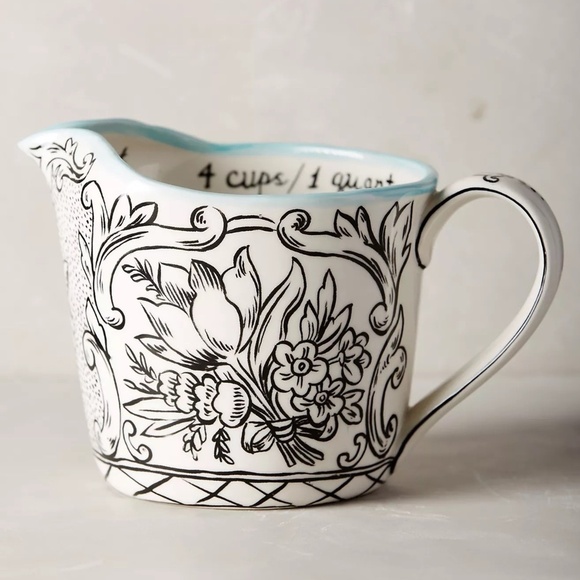 Anthropologie Sketched Storybook Flora Measuring Cup, Rare Out of Stock - Picture 6 of 7